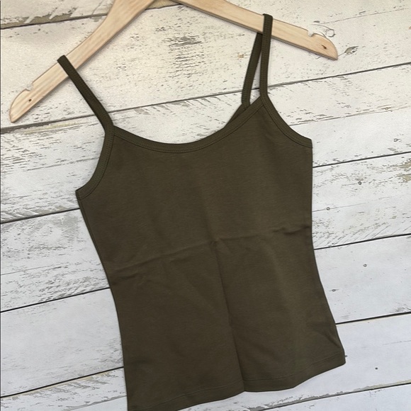 NWT BluePrint Brand -Olive Green spaghetti tank top - ladies M - Picture 2 of 6